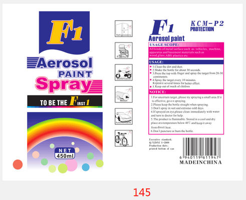 F1 Series Aerosol Color Spray Paint No CFCs Pintura